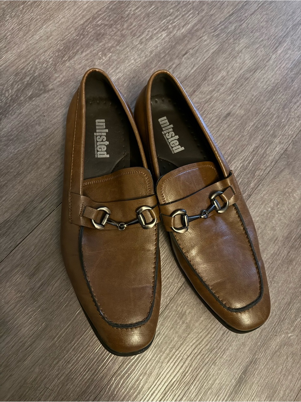 Unlisted Brown Leather Bit Loafers for Men Size 11